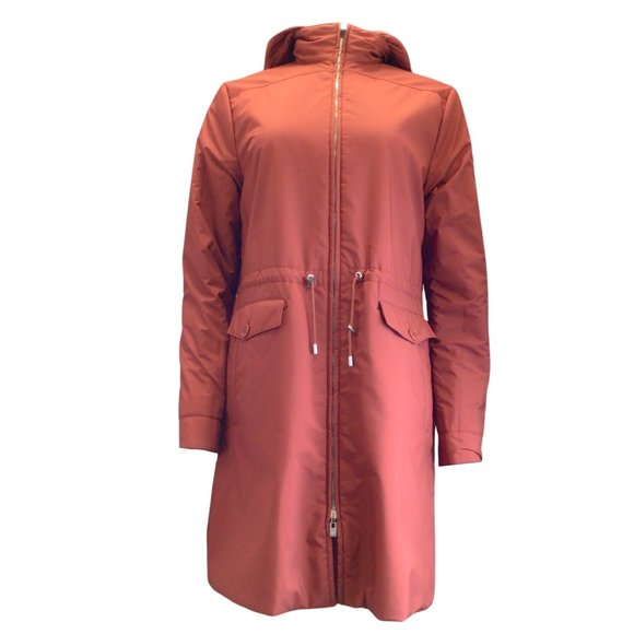 LORO PIANA BURNT RED REVERSIBLE LAMBSKIN LEATHER AND MICRO COAT - Picture 4 of 7